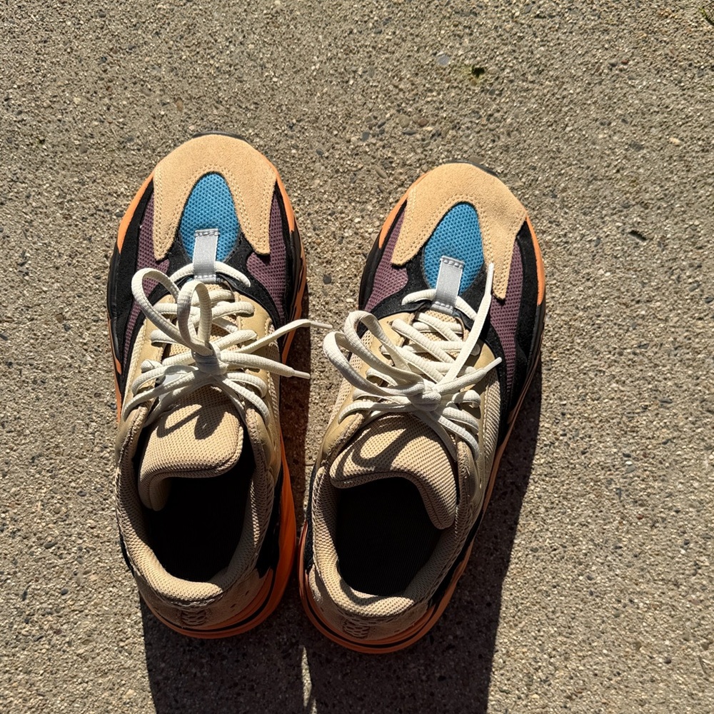 Multicolor Sneakers with Orange and Blue Accents